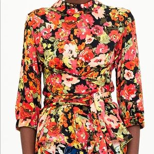 Zara top with wrap around belt